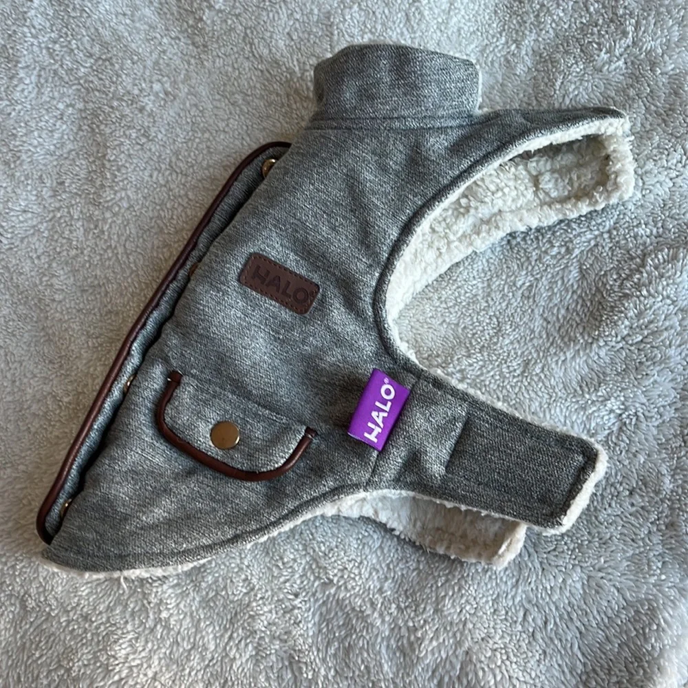 HALO Dog Coat Winter Jacket Sz Small Gray